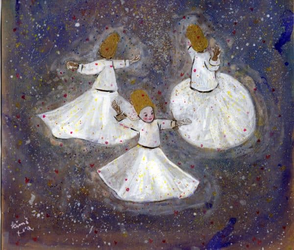 painting of Whirling Dervishes © Kimiko Tsukuda